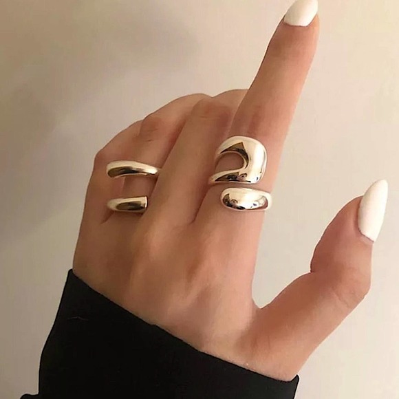 NEW STERLING SILVER ADJUSTABLE RESIZABLE MINIMALIST RING SET - Picture 2 of 10